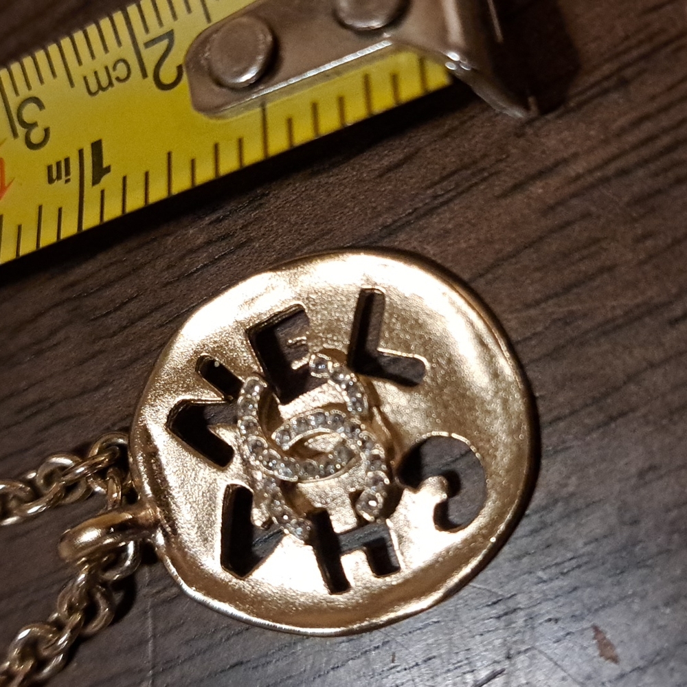 Chanel gold chain with diamond pendant